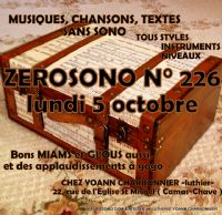 ZEROSONO - Scène libre N° 226. Le samedi 10 octobre 2015 à Marseille. Bouches-du-Rhone.  18H00